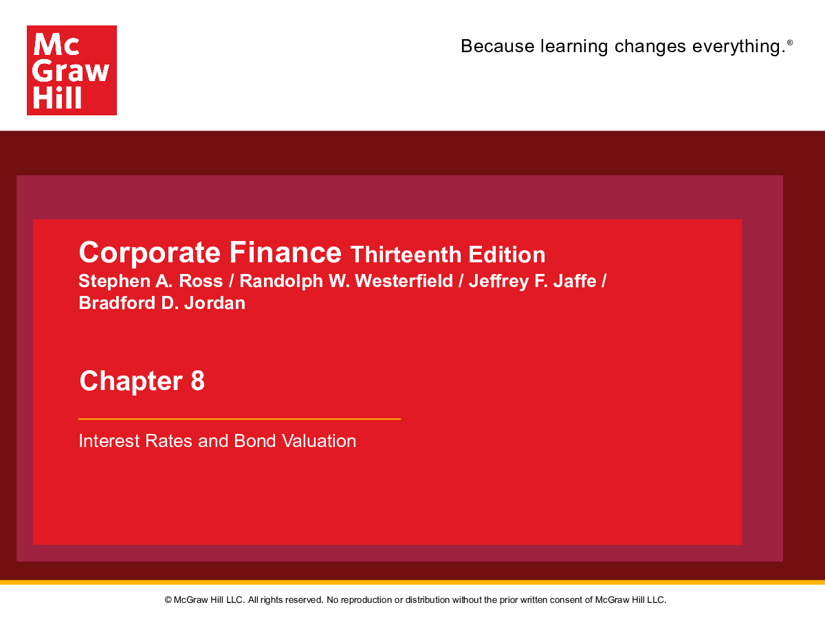 Corporate finance BBUS - Lecture 4_Chapter 8