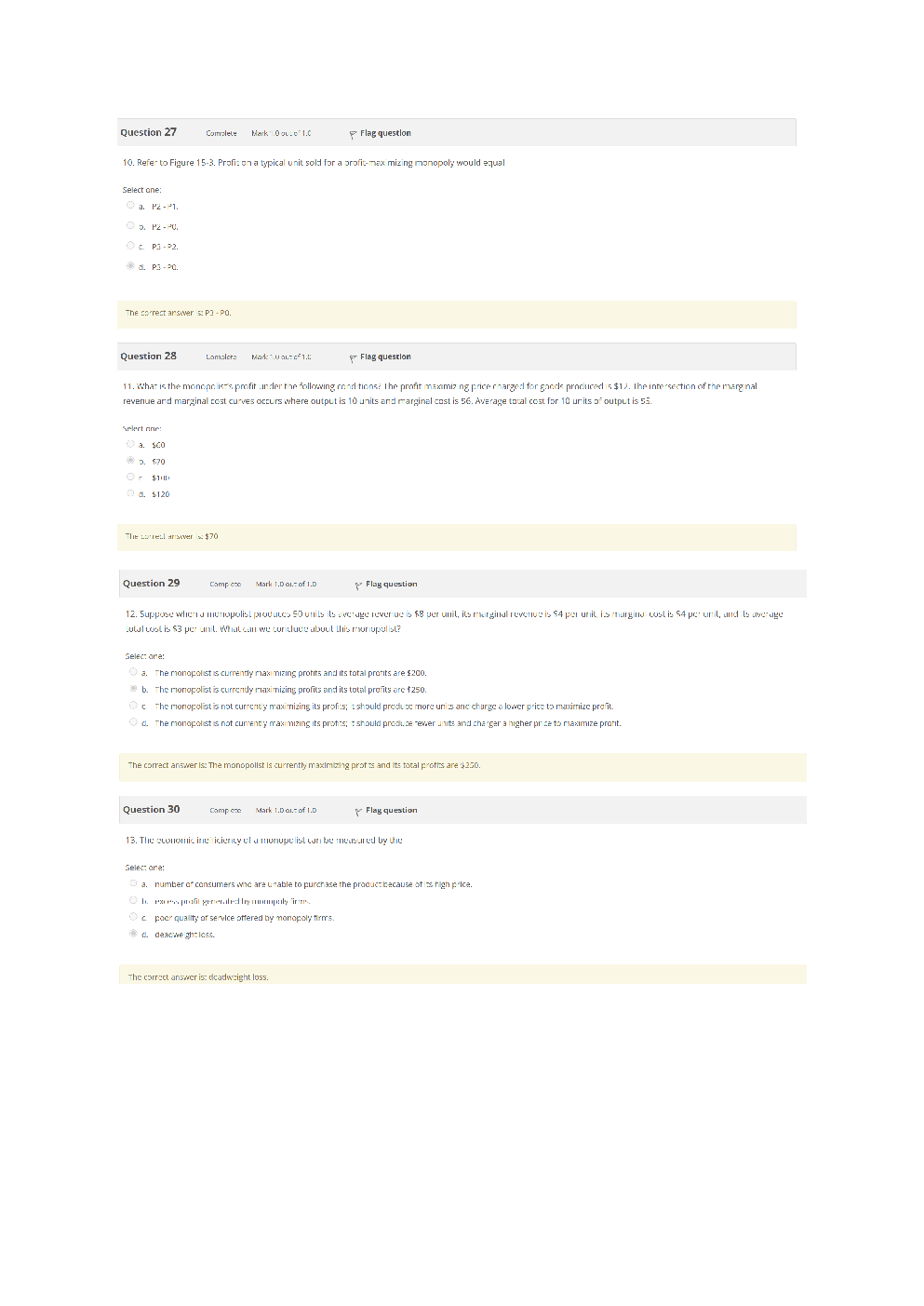 Principes of economics BBUS - Practice set 12_Chapter 13,14,15