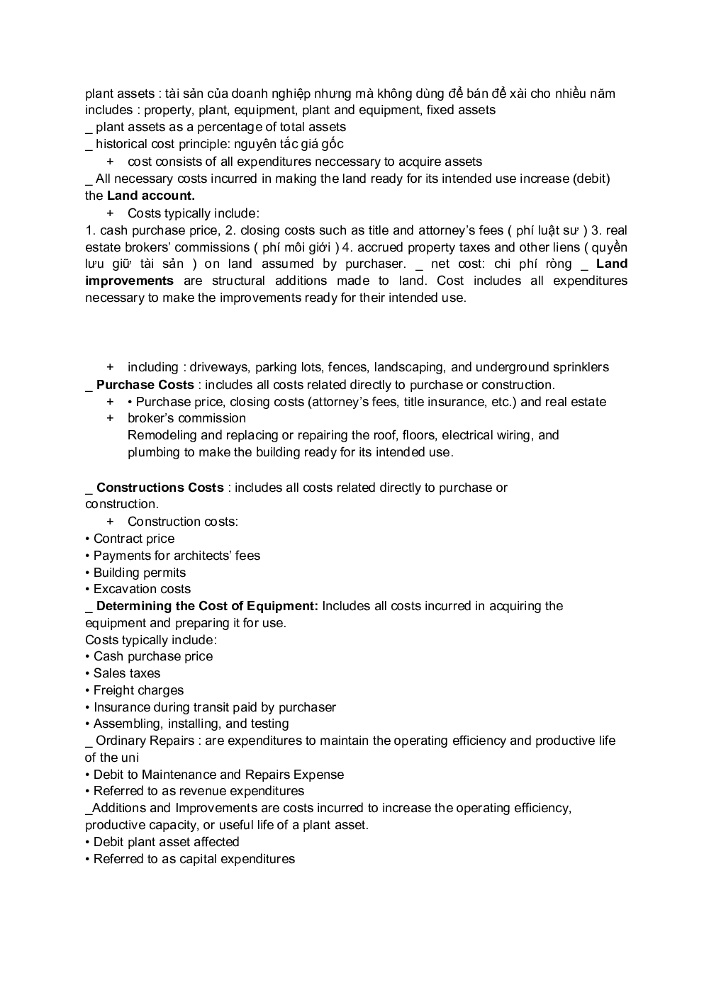 Principles of Accounting BBUS - Theory note Chapter 10.